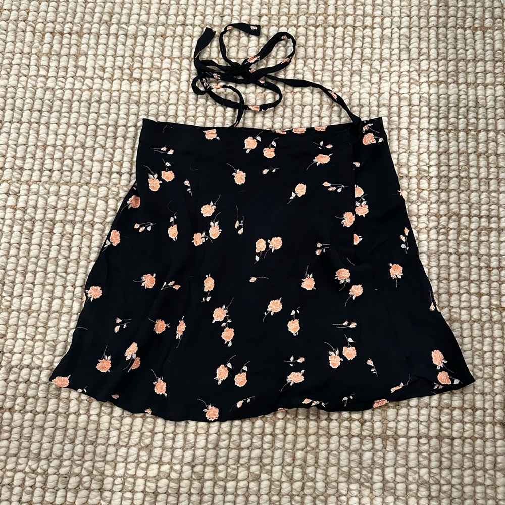 brandy melville floral wrap skirt
